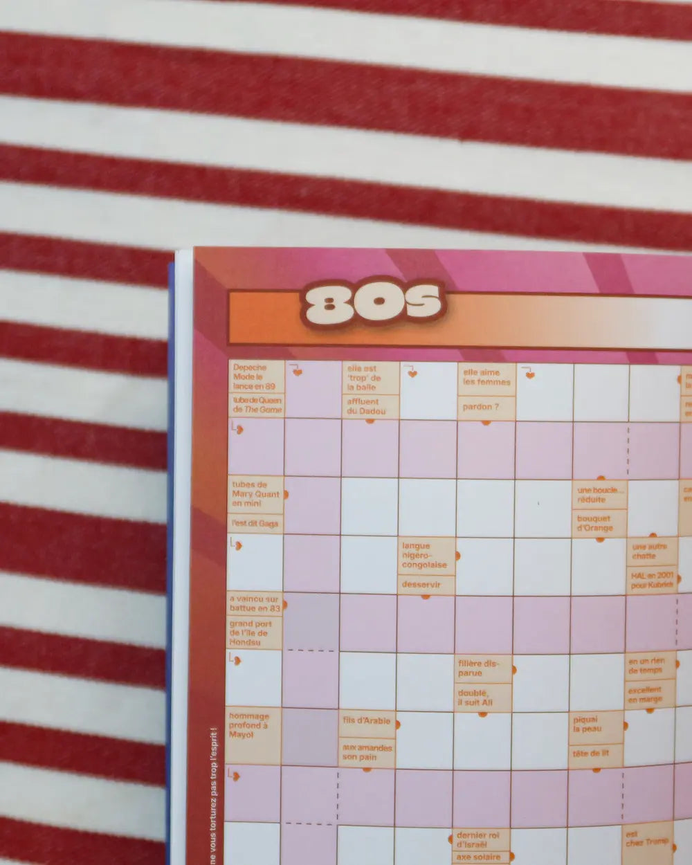 grille de mots fléchés thème années 80
