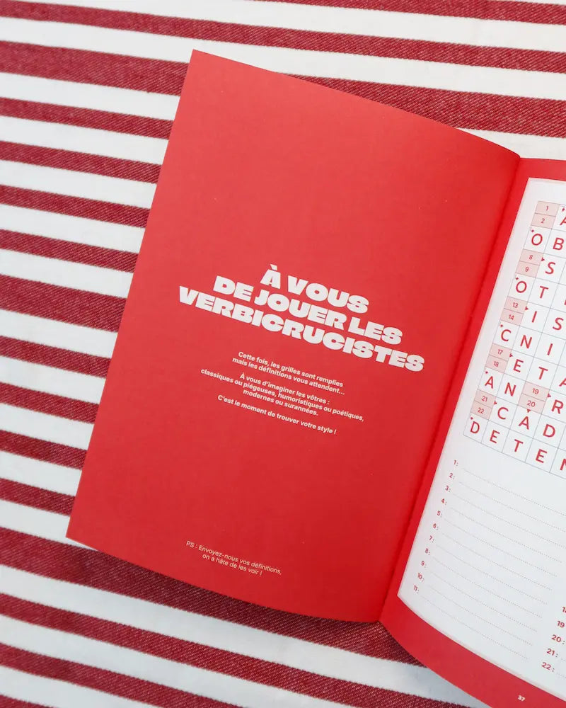 page jeu du cahier de mots fléchés Grillé doux