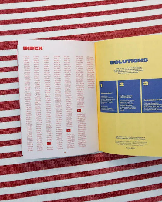 cahier de mots fléchés Grillé doux à la page solutions