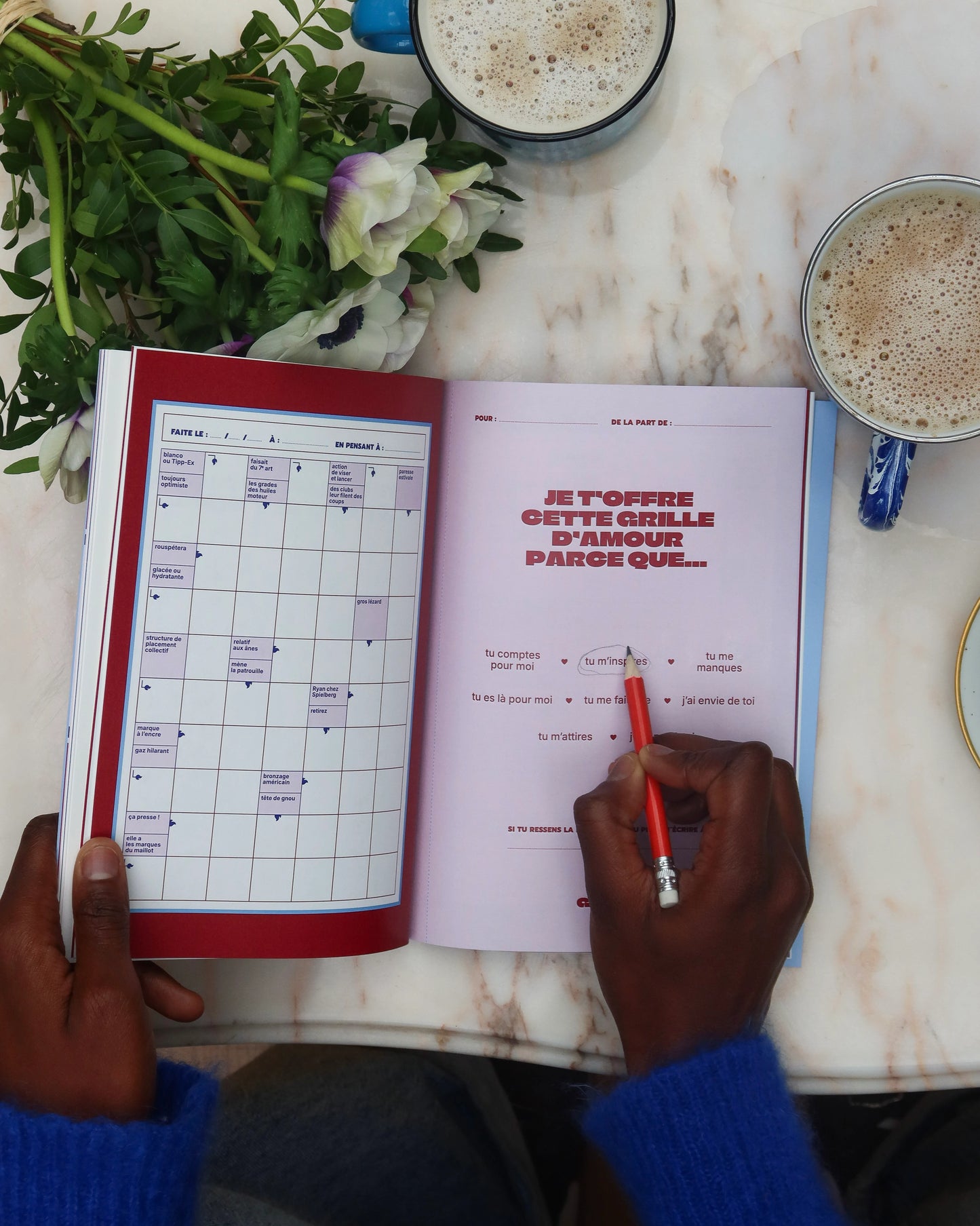 grille détachable à offrir pour la saint valentin