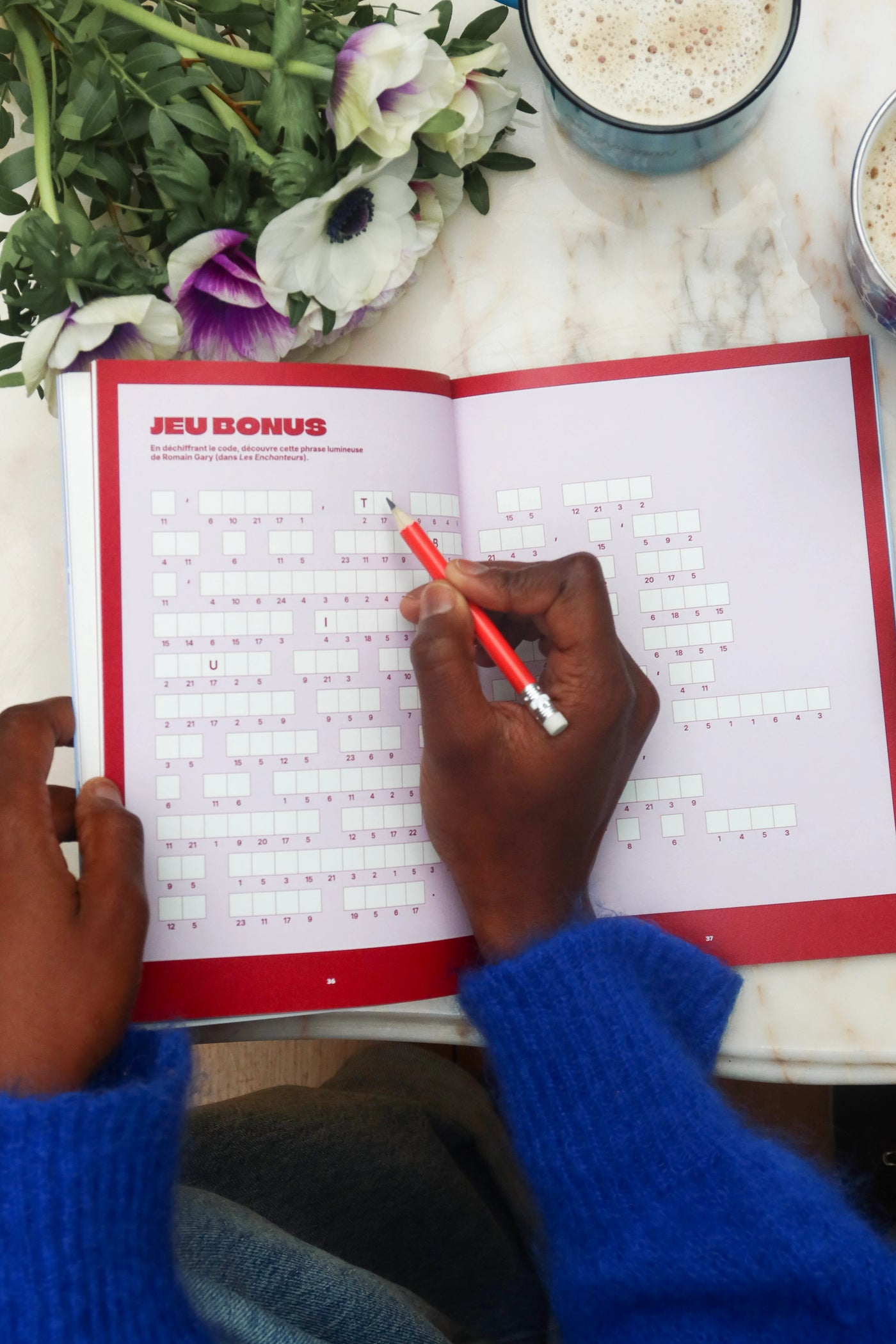 jeu avec des chiffres et des lettres grillé amour